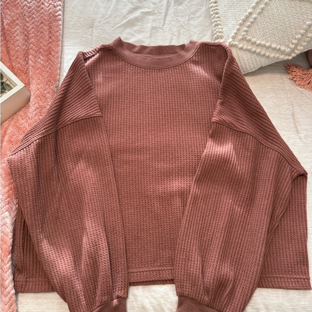 Rust waffle knit set - Picture 2 of 5
